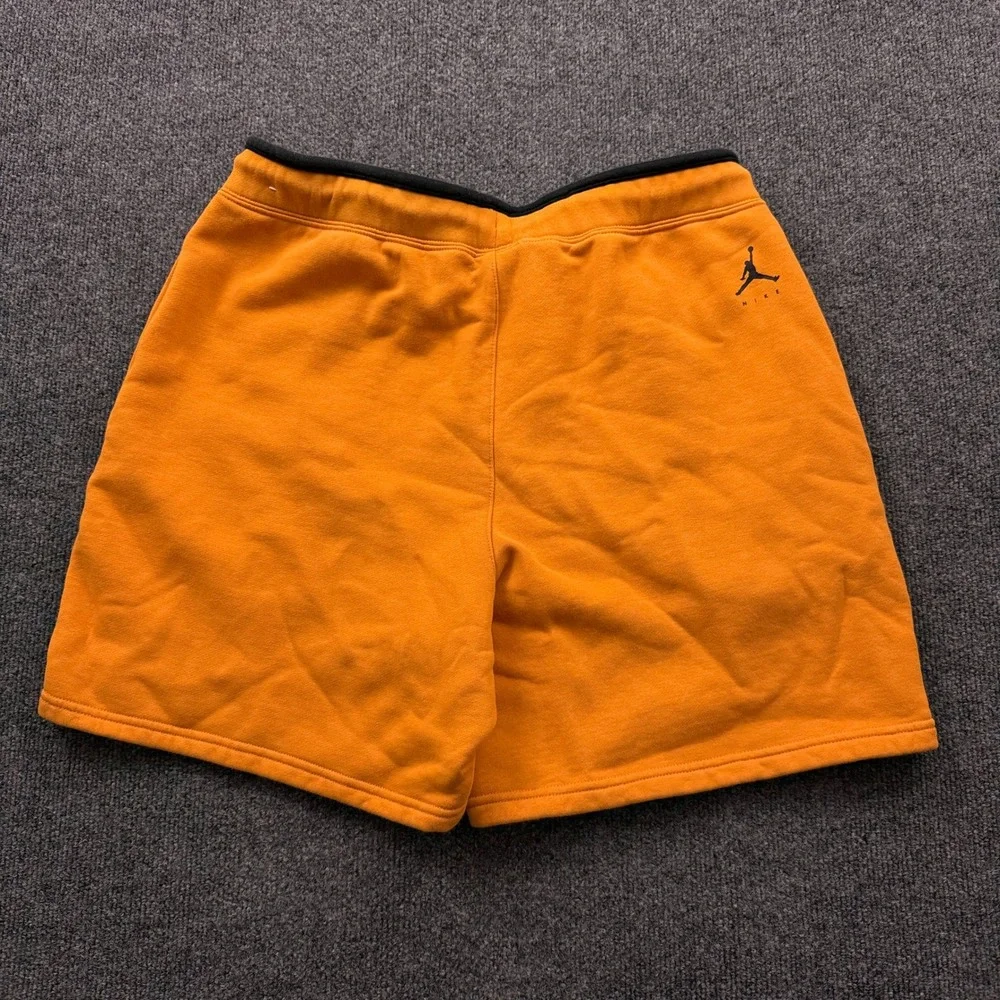 Jordan Fleece Shorts Mens Large Orange DJ0186-738 Jumpman Graphic Striped